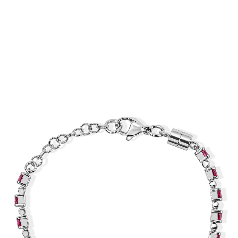 EverTrue Orissa Rose Garnet 4.60 ctw Bracelet in Stainless Steel (7.25 In)