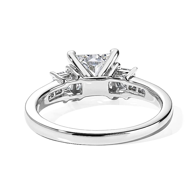 IGI Certified Luxuriant Lab Grown Diamond E-F VS 2.50 ctw Eternal Trinity Ring in 950 Platinum (Size  5.0)  5.55 Grams