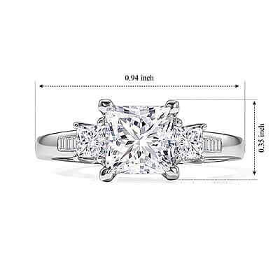 IGI Certified Luxuriant Lab Grown Diamond E-F VS 2.50 ctw Eternal Trinity Ring in 950 Platinum (Size  5.0)  5.55 Grams