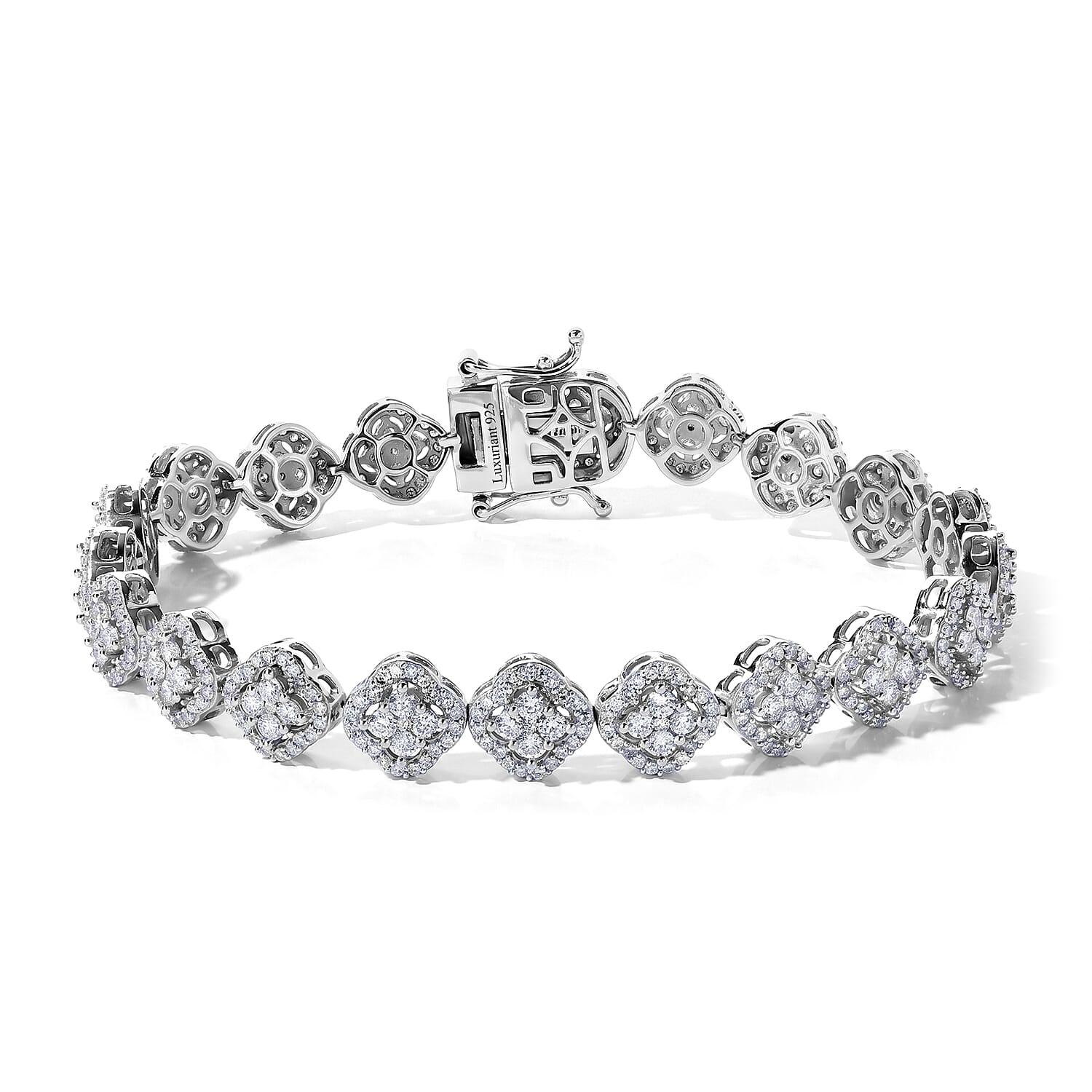 Luxuriant Lab Grown Diamond SI 5.00 ctw Tennis Bracelet in Rhodium Over Sterling Silver (7.25 In)