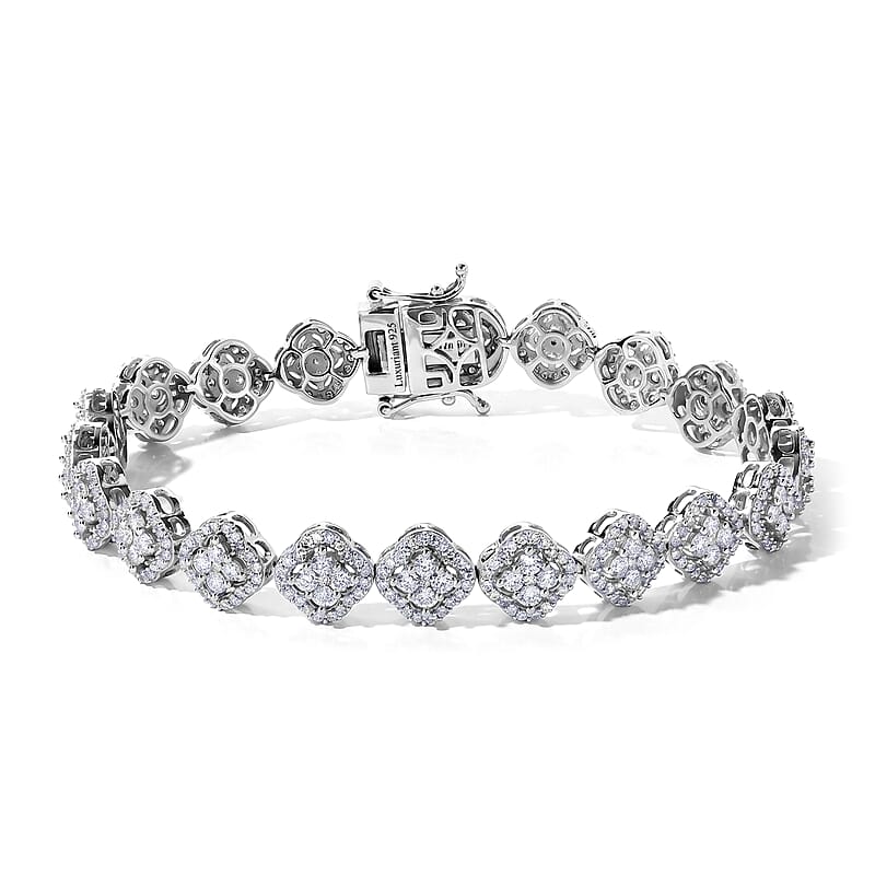 Luxuriant Lab Grown Diamond SI 5.00 ctw Tennis Bracelet in Rhodium Over Sterling Silver (7.25 In)