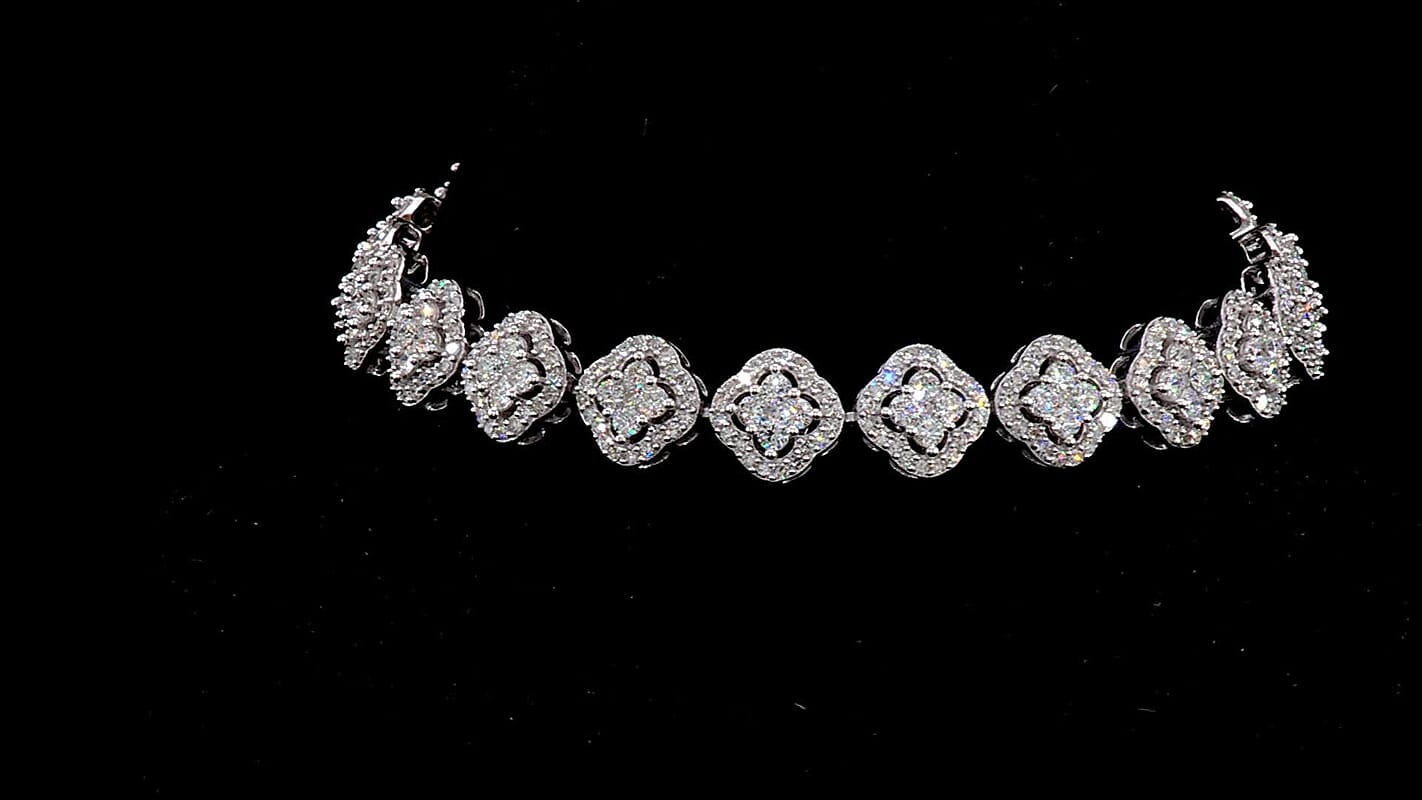 Luxuriant Lab Grown Diamond SI 5.00 ctw Tennis Bracelet in Rhodium Over Sterling Silver (7.25 In)