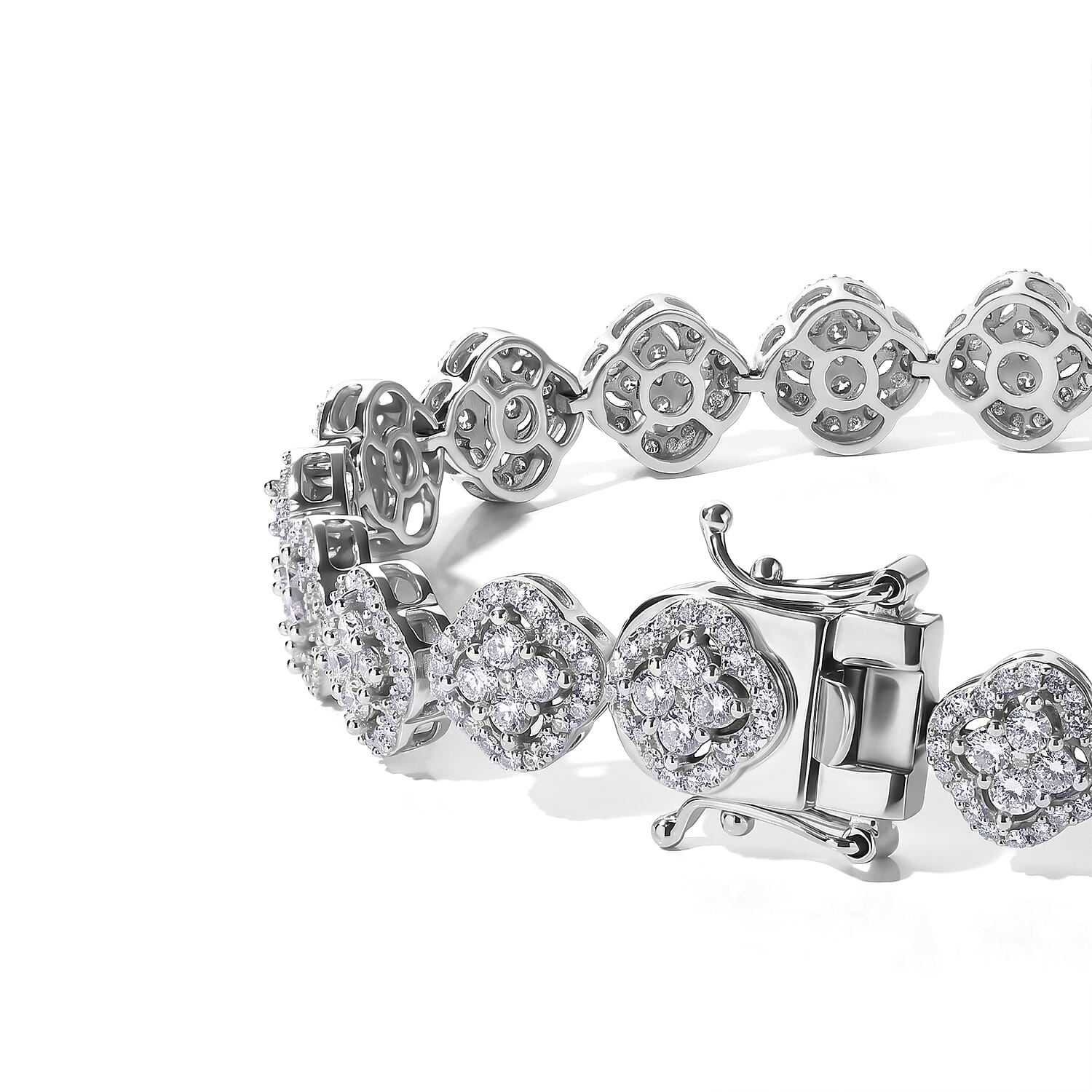 Luxuriant Lab Grown Diamond SI 5.00 ctw Tennis Bracelet in Rhodium Over Sterling Silver (7.25 In)