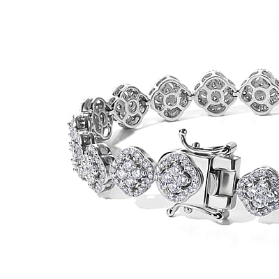 Luxuriant Lab Grown Diamond SI 5.00 ctw Tennis Bracelet in Rhodium Over Sterling Silver (7.25 In)