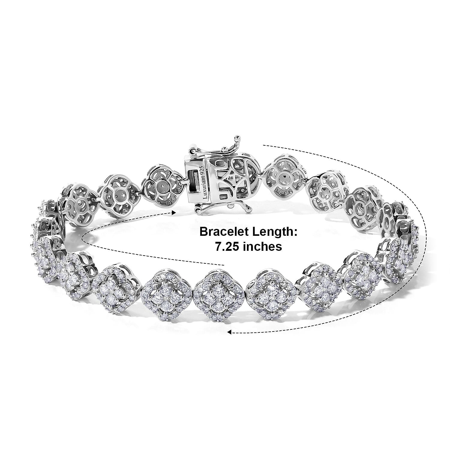 Luxuriant Lab Grown Diamond SI 5.00 ctw Tennis Bracelet in Rhodium Over Sterling Silver (7.25 In)
