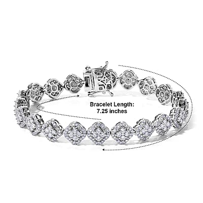 Luxuriant Lab Grown Diamond SI 5.00 ctw Tennis Bracelet in Rhodium Over Sterling Silver (7.25 In)