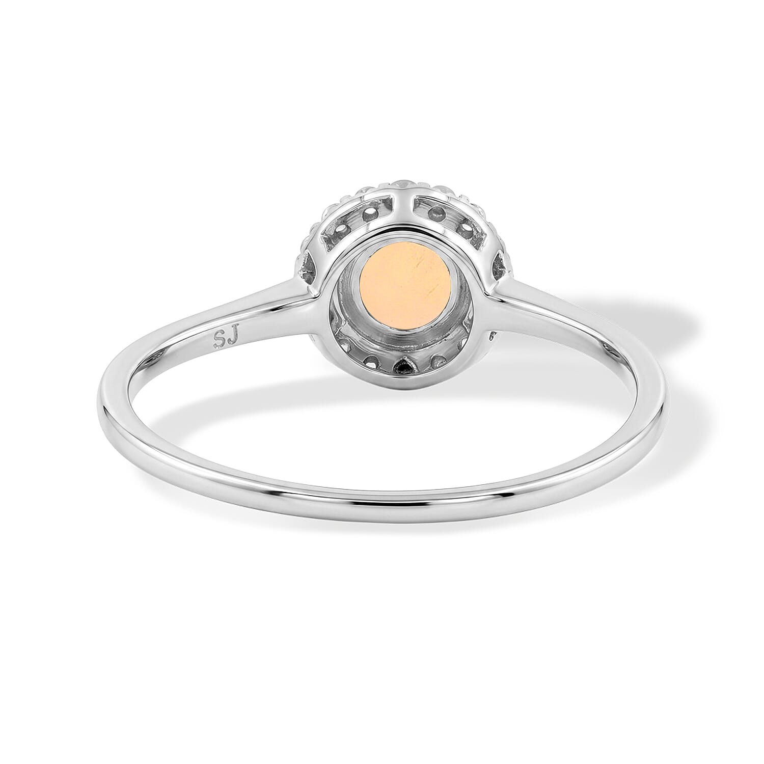 Opalite and Simulated Diamond 0.58 ctw Ring in Sterling Silver (Size 7.0)