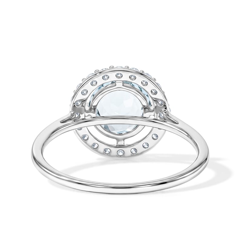 Blue Topaz and Simulated Diamond 1.41 ctw Ring in Sterling Silver (Size 7.0)