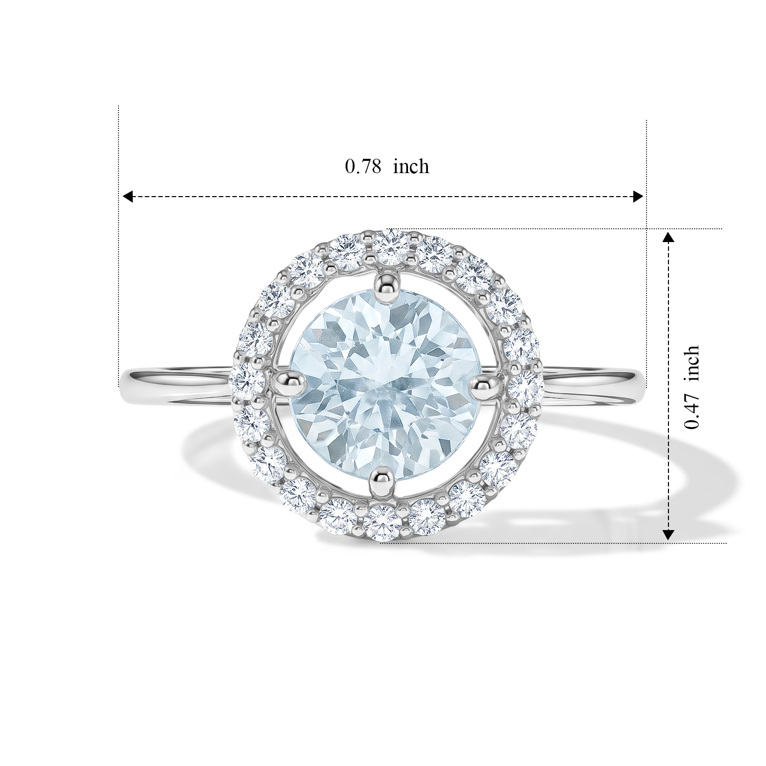 Blue Topaz and Simulated Diamond 1.41 ctw Ring in Sterling Silver (Size 7.0)