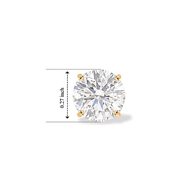 Luxuriant Lab Grown Diamond E-VS2 5.00 ctw Stud Earrings in 14K Yellow Gold