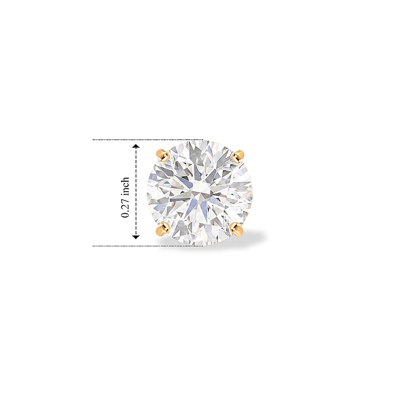 Luxuriant Lab Grown Diamond E-VS2 5.00 ctw Stud Earrings in 14K Yellow Gold