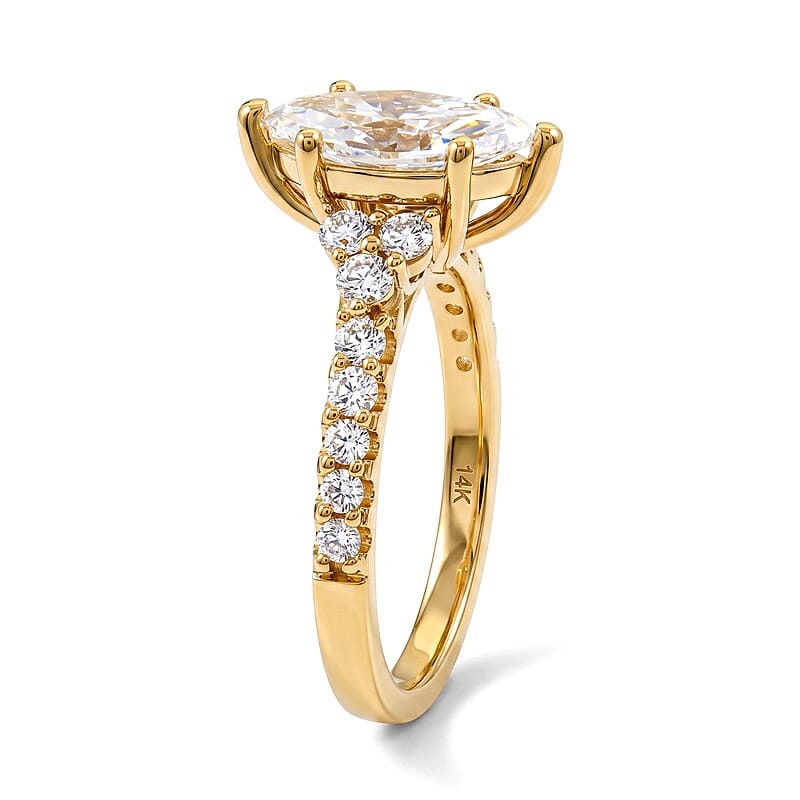 14K Yellow Gold Lab Grown Diamond (FG, VS) Marquise Fancy Ring (Size 7.0) 2.00 ctw