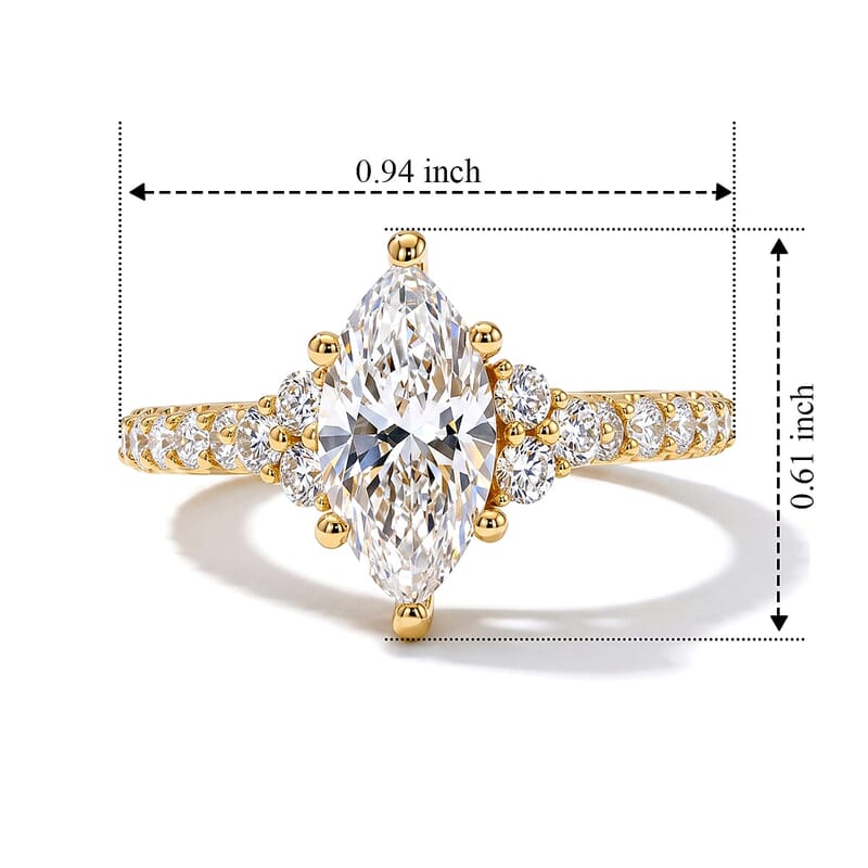 Lab Grown Diamond FG VS 2.00 ctw Marquise Fancy Ring 14K Yellow Gold (Size 7.0)