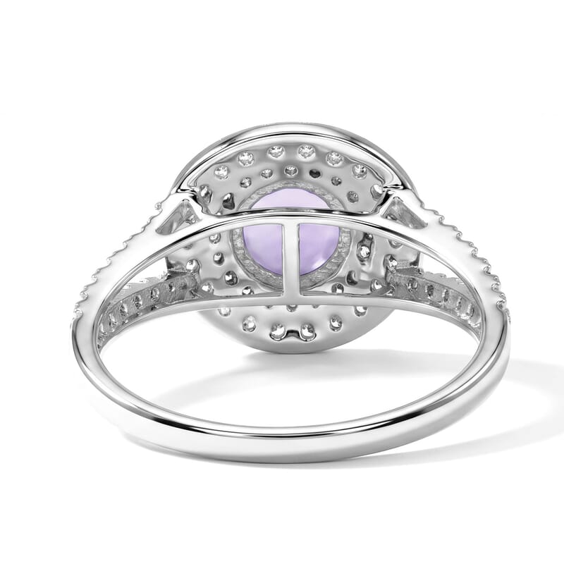 Amethyst and Simulated Diamond 1.50 ctw Ring in Sterling Silver (Size 7.0)