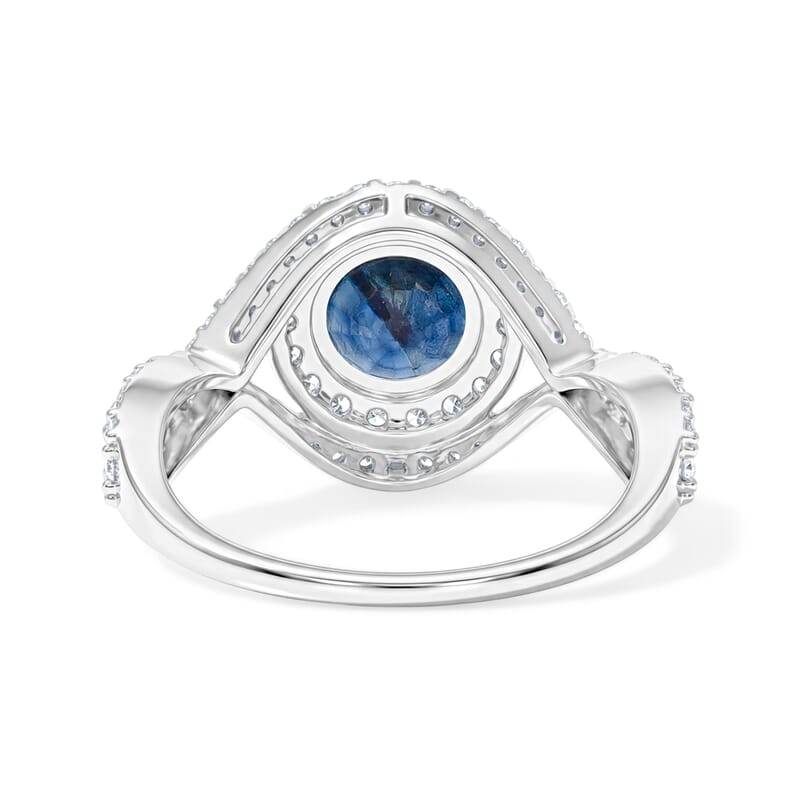 Blue Sapphire and Simulated Diamond 2.60 ctw Ring in Sterling Silver (Size 7.0)