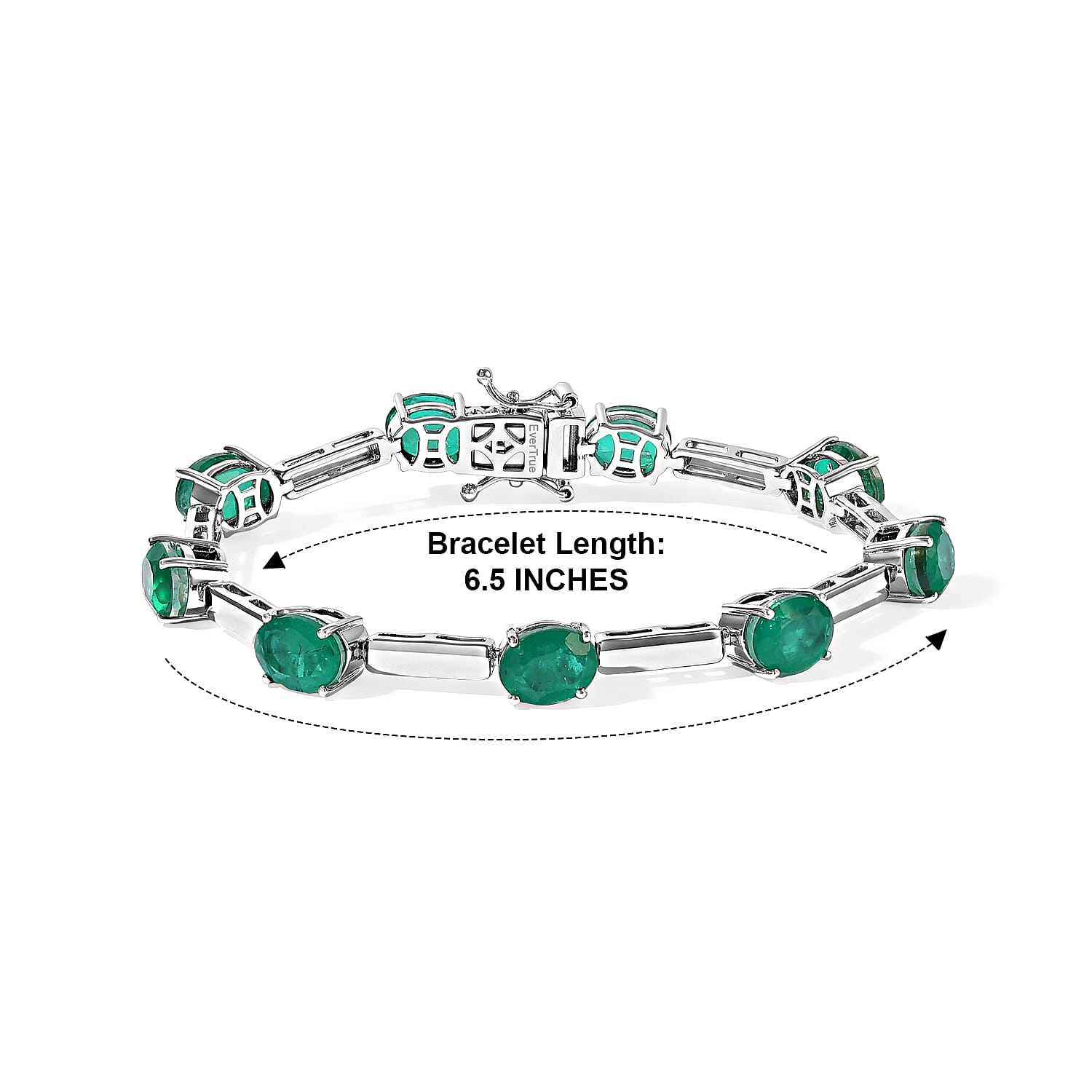 EverTrue Emeraldine Quartz (Triplet) 12.00 ctw Tennis Bracelet in Platinum Bond (6.50 In)