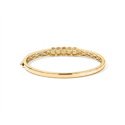 EverTrue Hebei Peridot 4.25 ctw Bangle Bracelet in 18K YG Plated (6.5 In)
