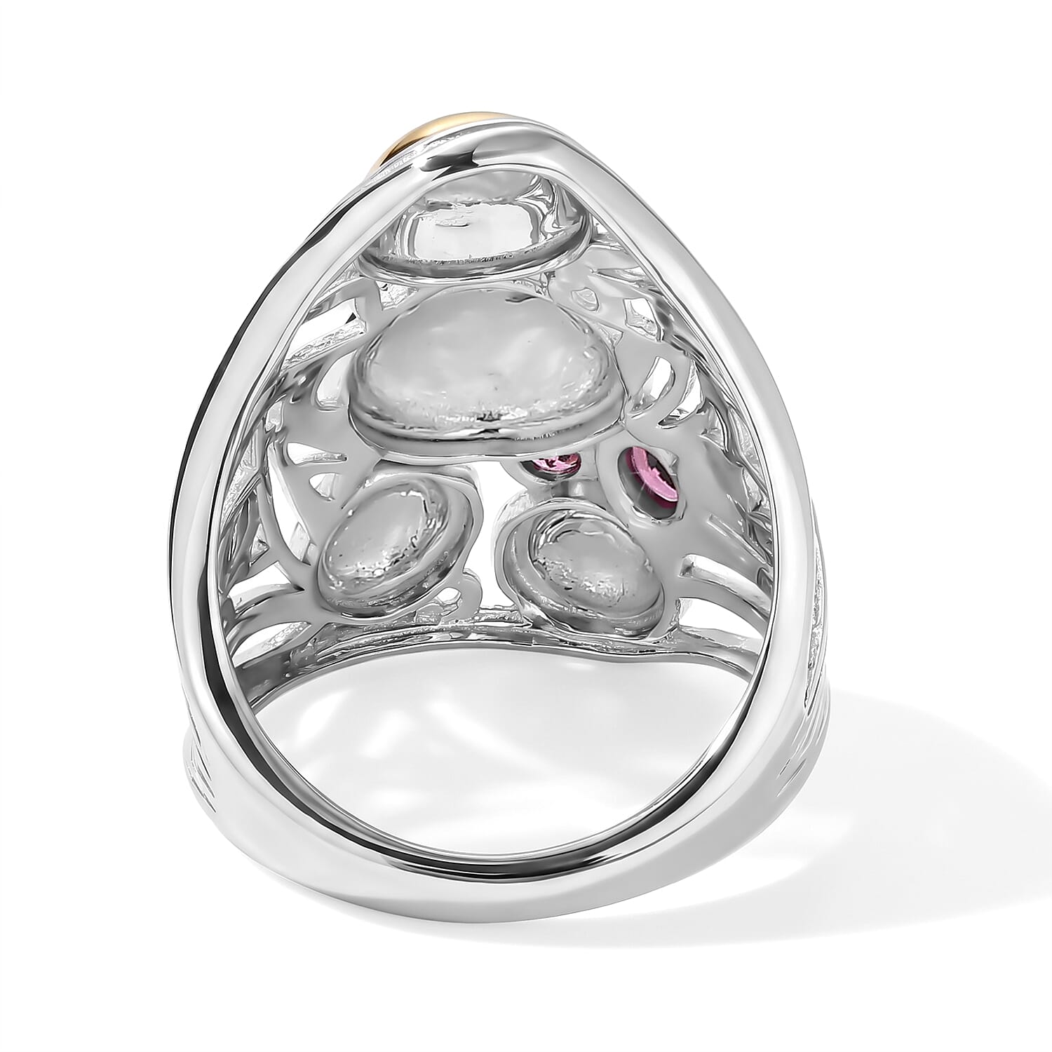 D'Joy Passport to Israel Premium Orissa Rhodolite Garnet 0.35 ctw Ring in 18K Vermeil YG and Rhodium Over Sterling Silver (Size 5.0)