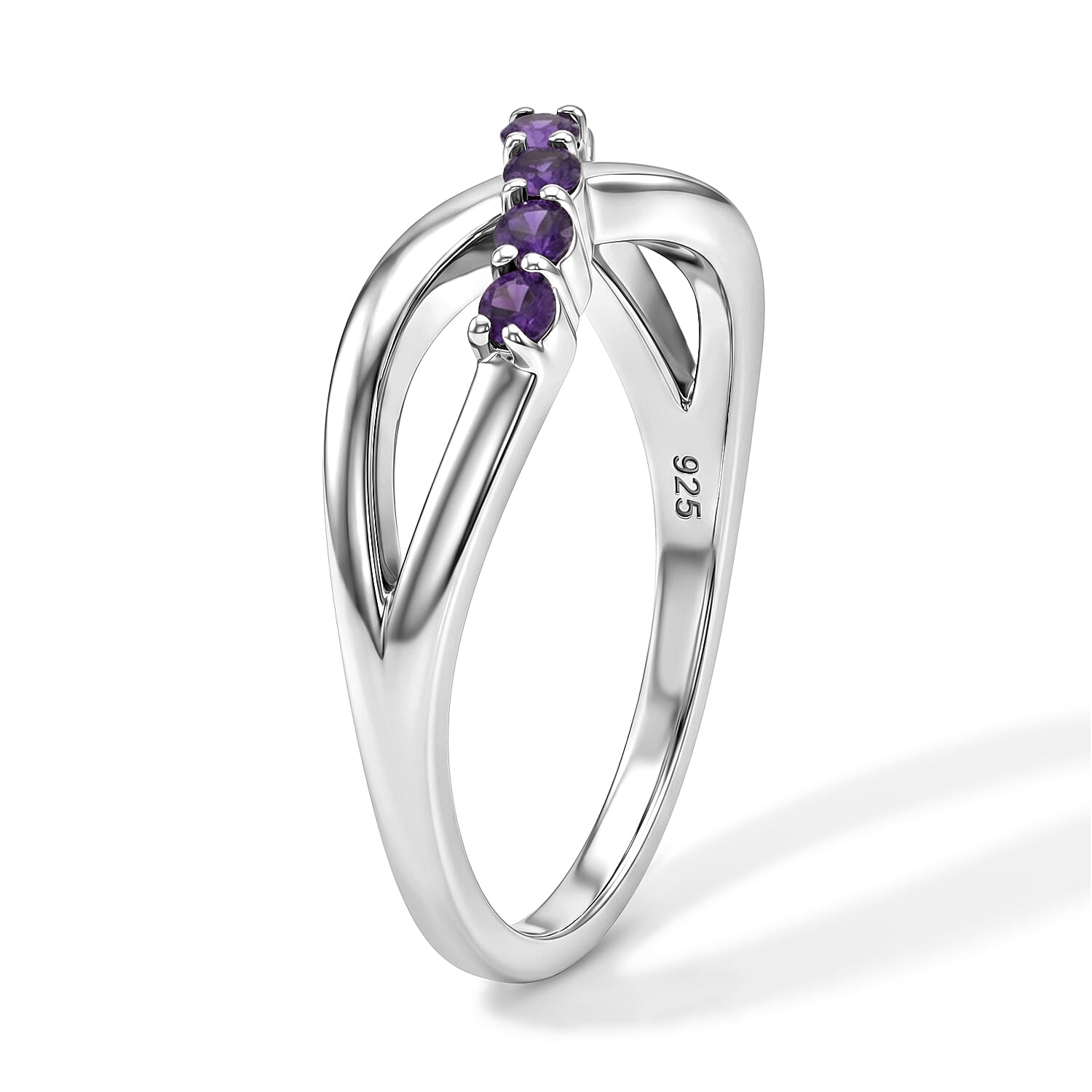Amethyst  Ring Sterling Silver 0.28 ctw