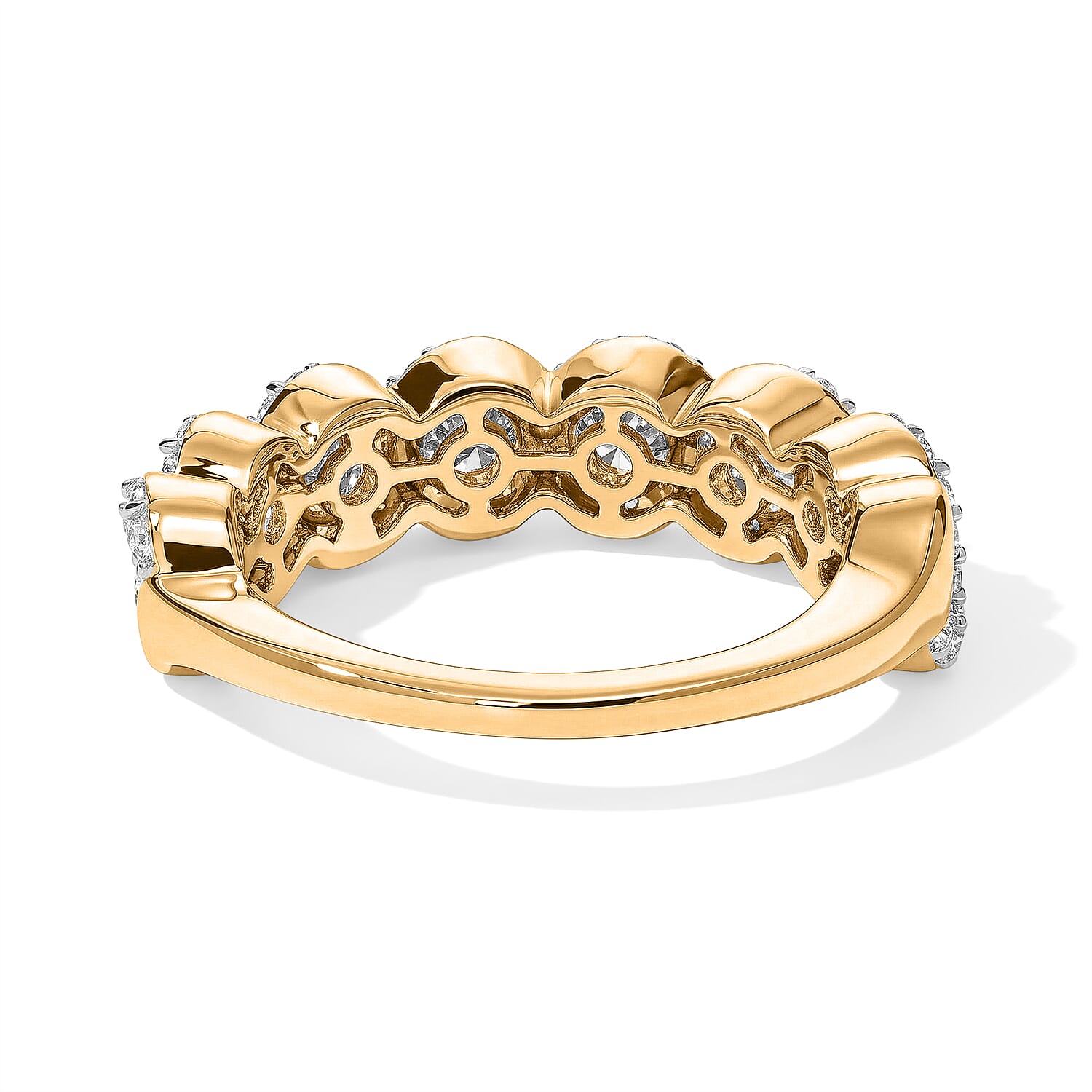 Luxuriant Lab Grown Diamond  Band Ring in 18K YG VermeilSterling Silver 1.02 ctw