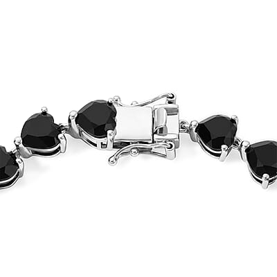 EverTrue Thai Black Spinel 27.25 ctw Bracelet in Platinum Bond (6.50 In)