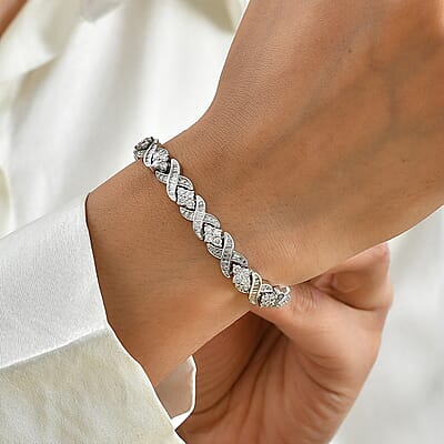 Luxuriant Lab Grown Diamond G-H SI 5.00 ctw Bracelet in Rhodium Over Sterling Silver (7.25 In)