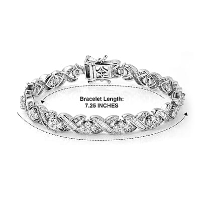 Luxuriant Lab Grown Diamond G-H SI 5.00 ctw Bracelet in Rhodium Over Sterling Silver (7.25 In)