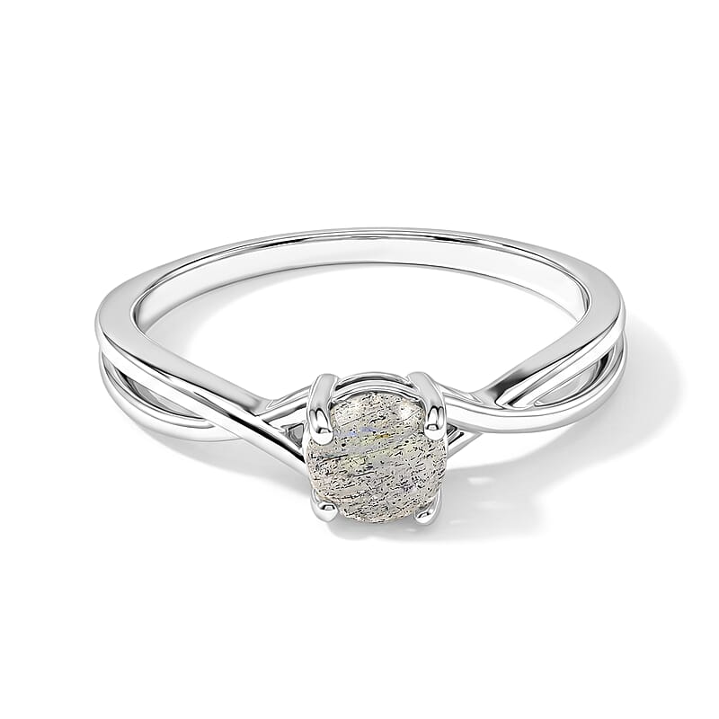 Labradorite 0.55 ctw Solitaire Ring in Sterling Silver (Size 7.0)