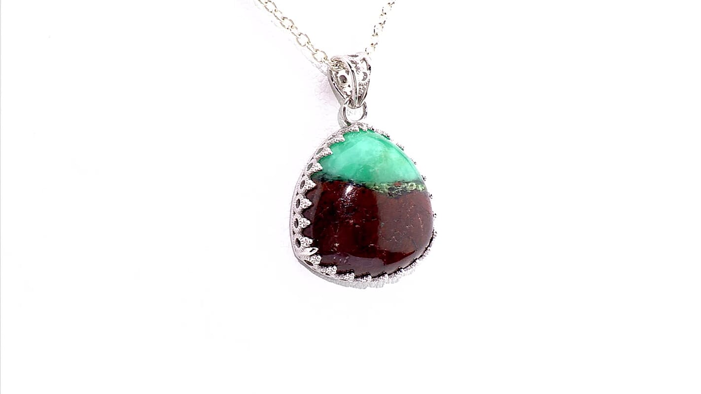 Chrysoprase  Pendant Sterling Silver 11.50 ctw