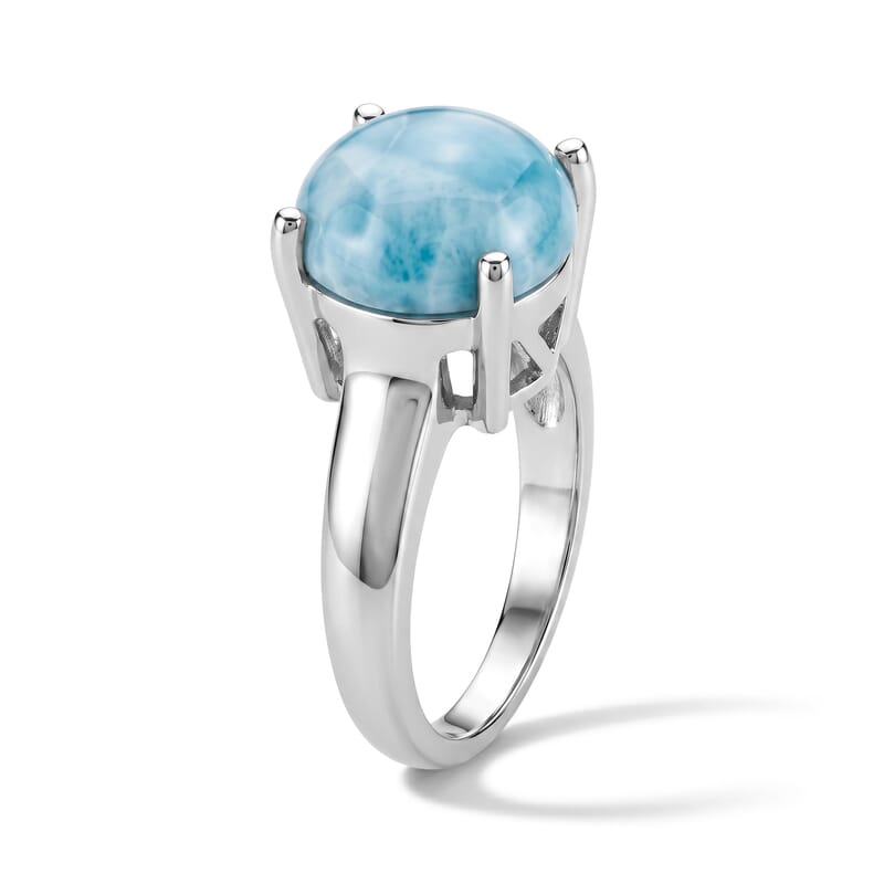 Larimar 5.00 ctw Solitaire Ring in Sterling Silver (Size 7.0)