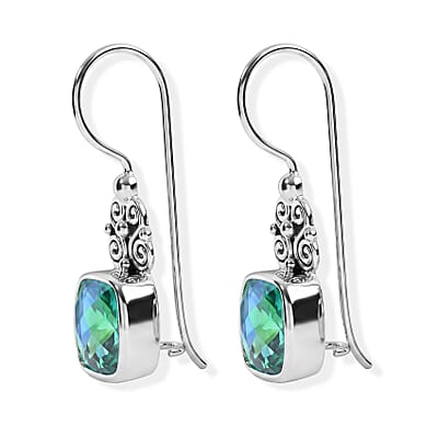 Sajen Silver Rainbow Paraiba Mystic Quartz 4.60 ctw Doublet Earrings in Sterling Silver