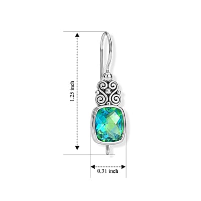 Sajen Silver Rainbow Paraiba Mystic Quartz 4.60 ctw Doublet Earrings in Sterling Silver