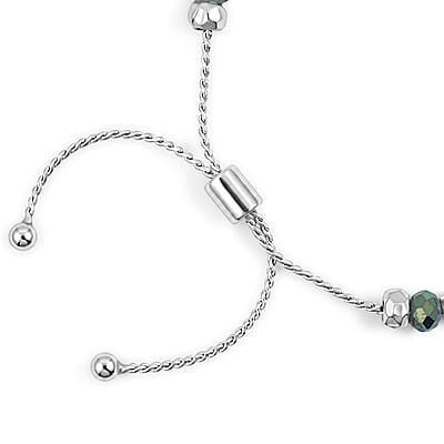 Labradorite Resin 8.80 ctw Love Cross Bolo Bracelet in Silvertone
