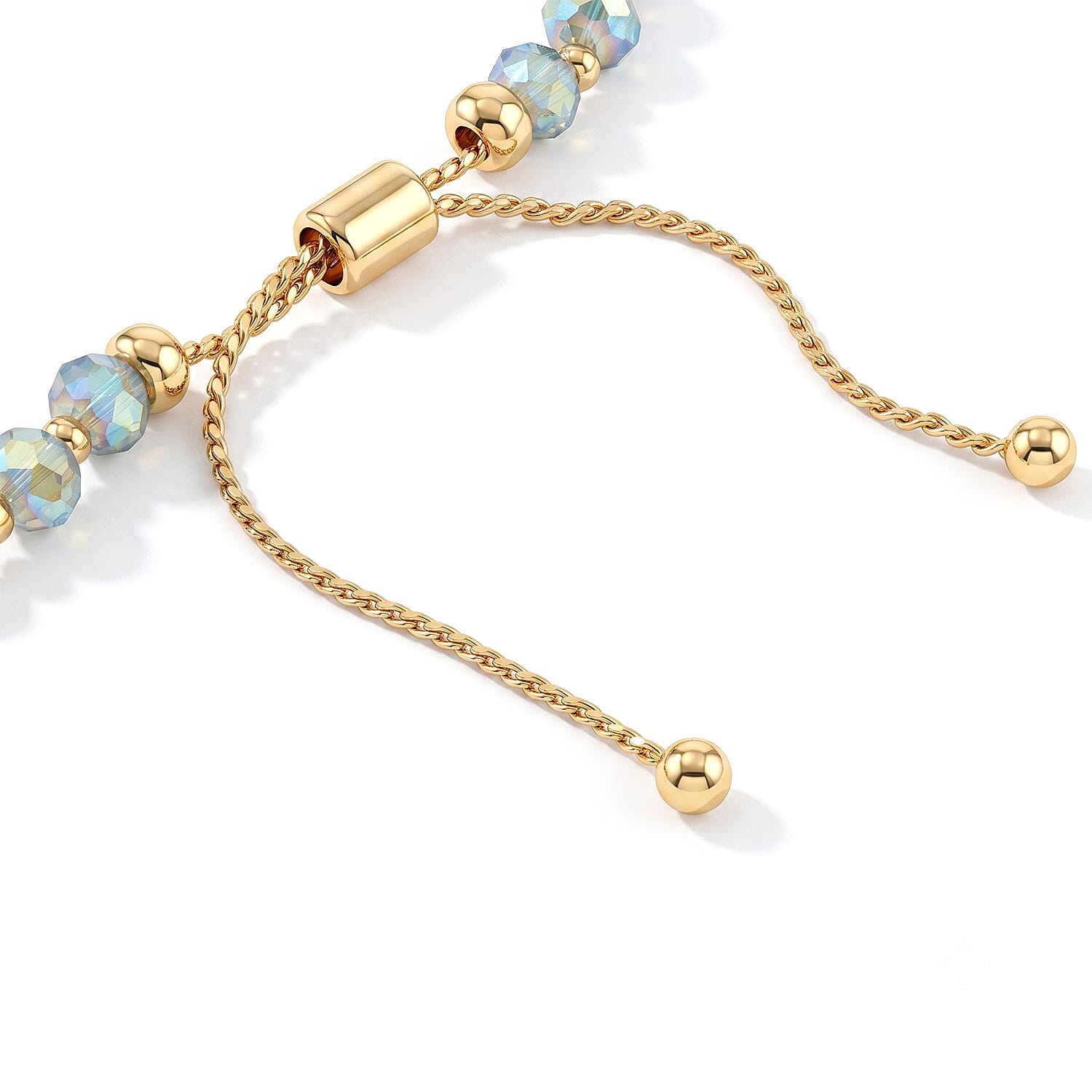 Grey Resin 8.80 ctw Faith Cross Bolo Bracelet in Goldtone