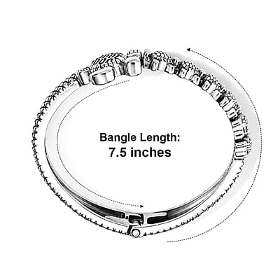 Turtle Bangle Bracelet in Silvertone (7.50 In)