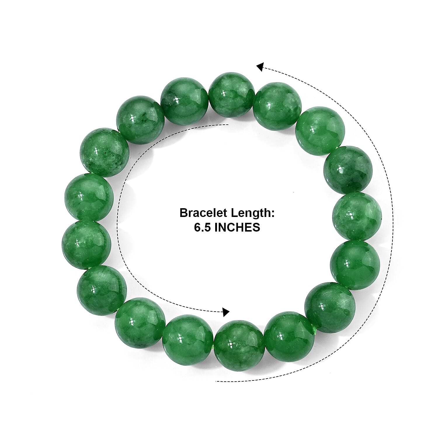 Green Jade (D) 230.00 ctw Beaded Stretch Bracelet