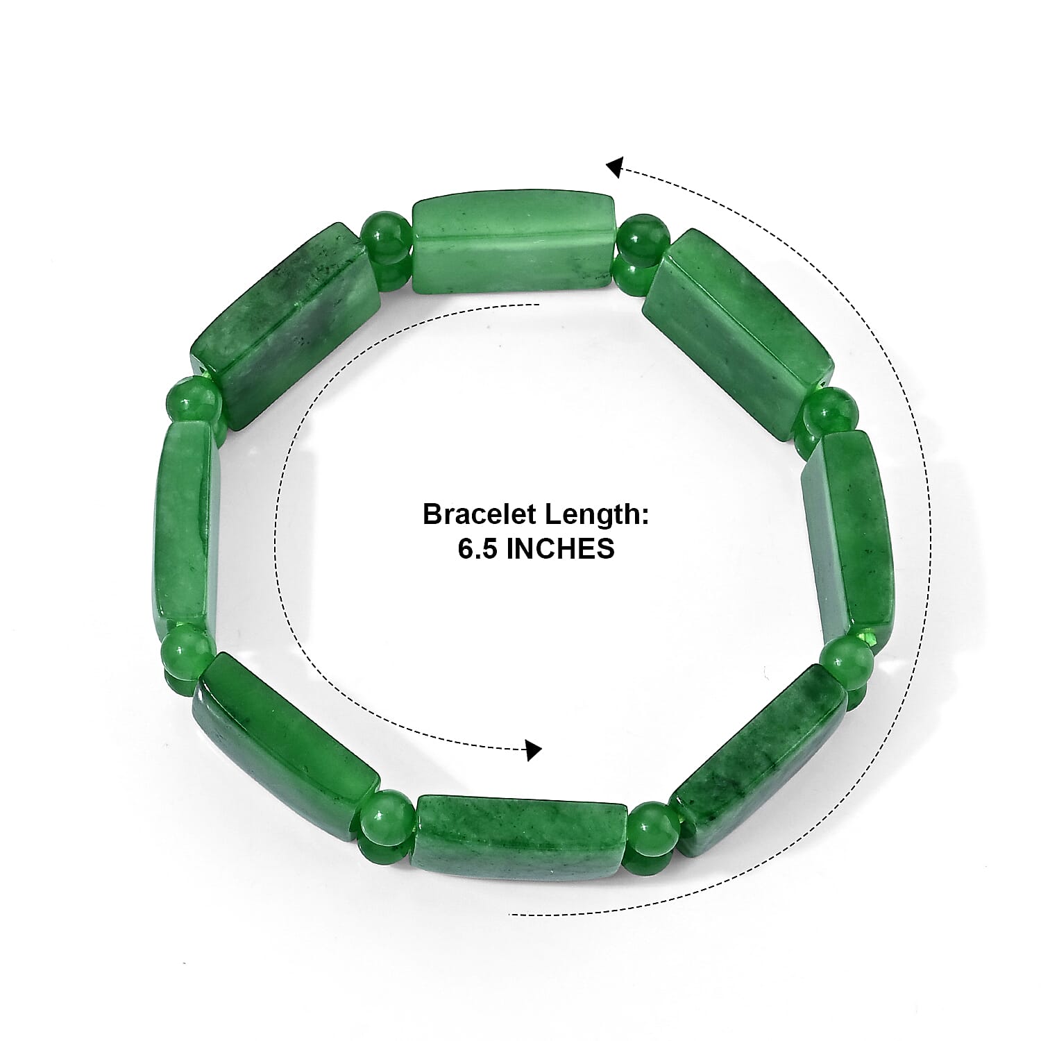 Green Jade (D) 200.00 ctw Beaded Stretch Bracelet