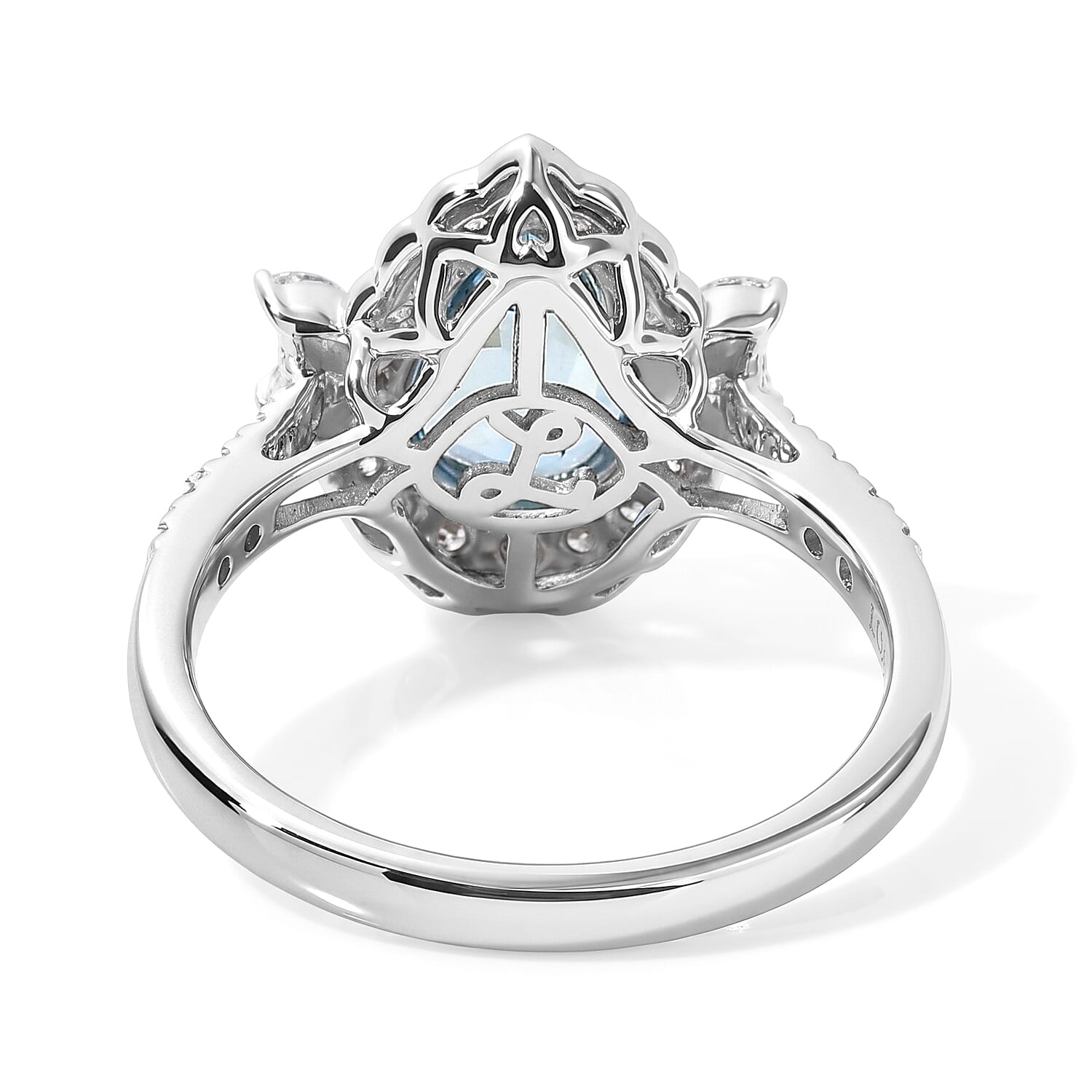 Certified & Appraised Luxoro AAA Santa Maria Aquamarine and Diamond I2 2.35 ctw Ring in 10K White Gold (Size 7.0)