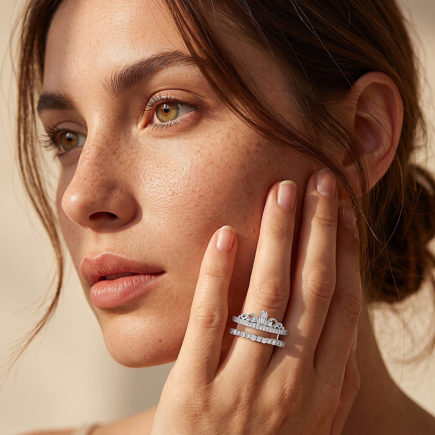 Luxuriant Lab Grown Diamond  Fancy Ring in Rhodium OverSterling Silver