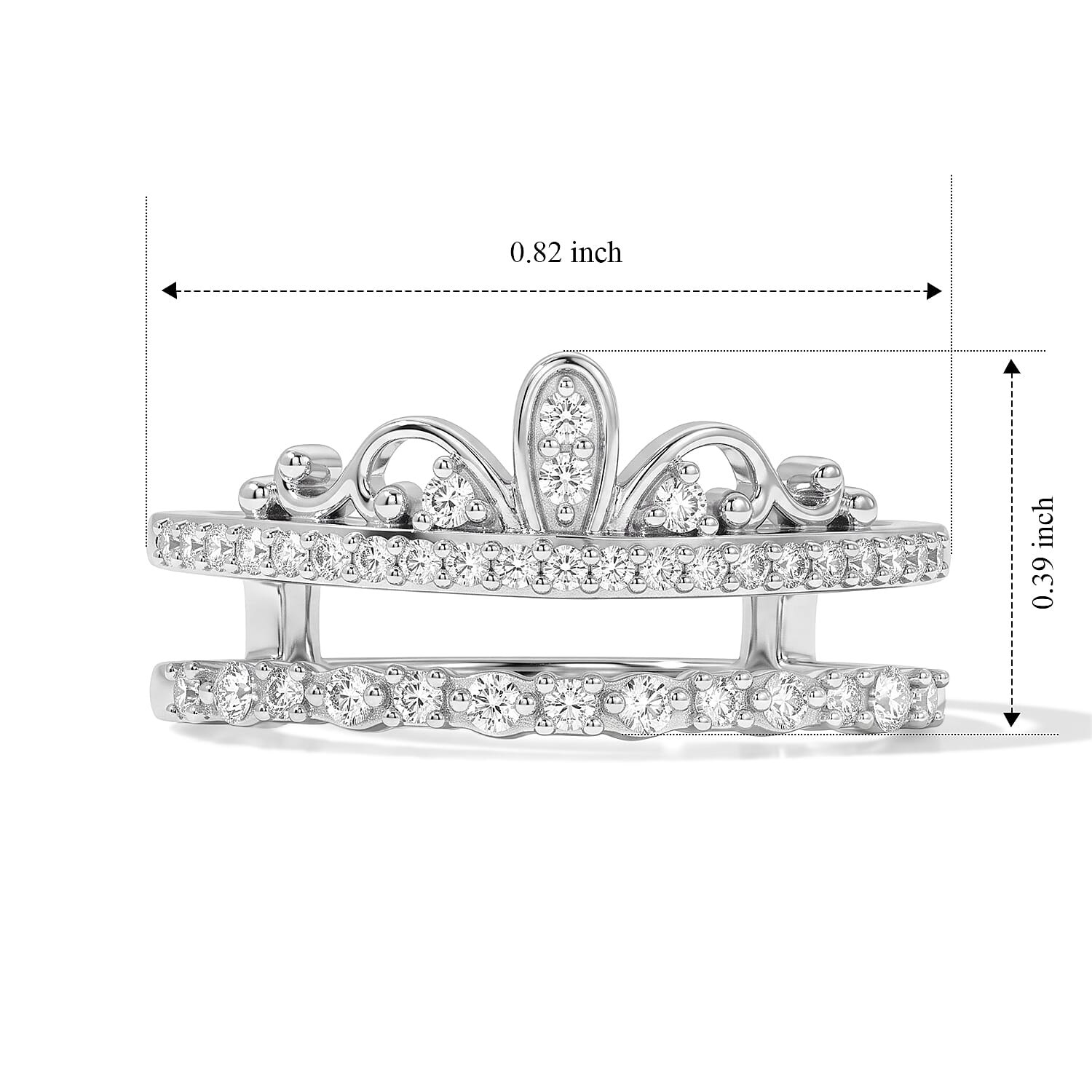 Luxuriant Lab Grown Diamond  Fancy Ring in Rhodium OverSterling Silver