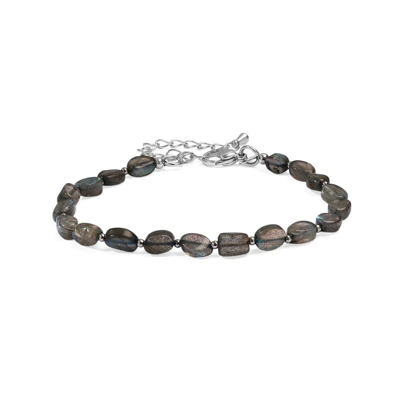 EverTrue Malagasy Labradorite 23.00 ctw Bloomline Bracelet in Stainless Steel (7.25-9.5In)