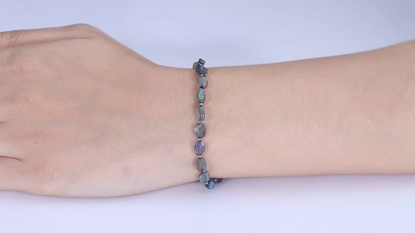 EverTrue Malagasy Labradorite Bracelet in Stainless Steel (7.25 In) 23.00 ctw