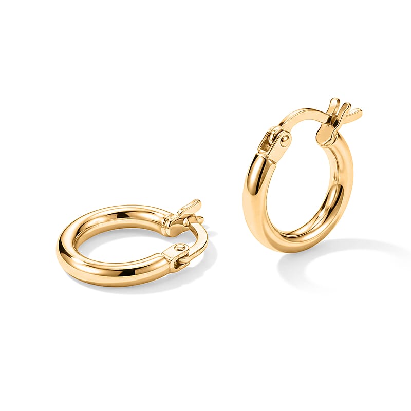 G Hoop Earrings in 14K Yellow Gold Over Sterling Silver 1.25 Grams