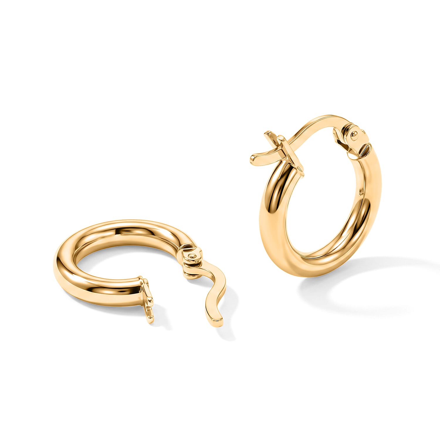 G Hoop Earrings in 14K Yellow Gold Over Sterling Silver 1.25 Grams