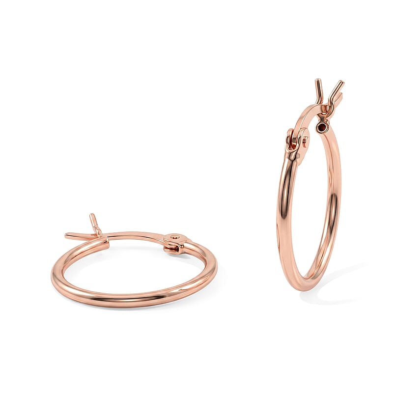 Hoop Earrings in 14K Rose Gold Over Sterling Silver 0.80 Grams