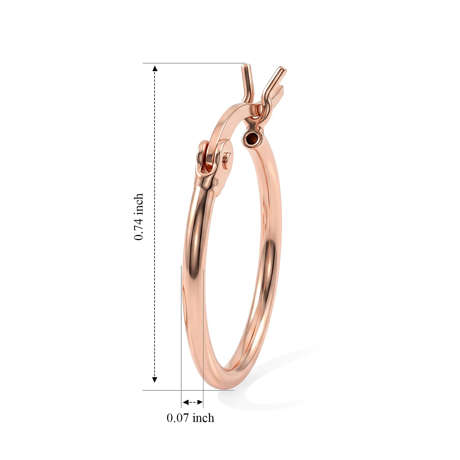 Hoop Earrings in 14K Rose Gold Over Sterling Silver 0.80 Grams