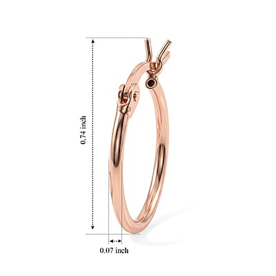 Hoop Earrings in 14K Rose Gold Over Sterling Silver 0.80 Grams