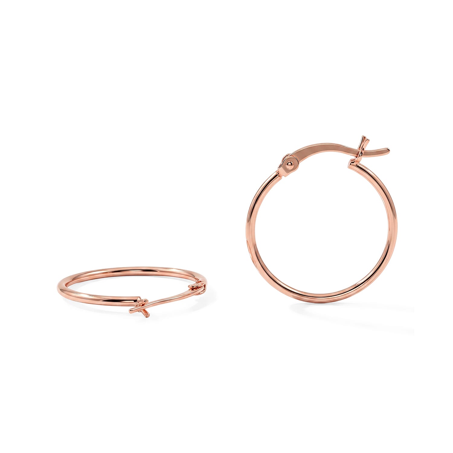 Hoop Earrings in 14K Rose Gold Over Sterling Silver 1.05 Grams