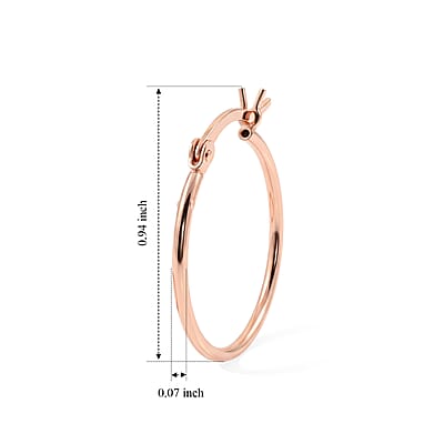 Hoop Earrings in 14K Rose Gold Over Sterling Silver 1.05 Grams