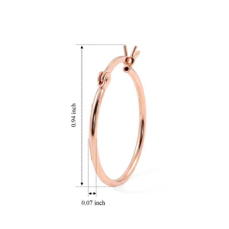 Hoop Earrings in 14K Rose Gold Over Sterling Silver 1.05 Grams